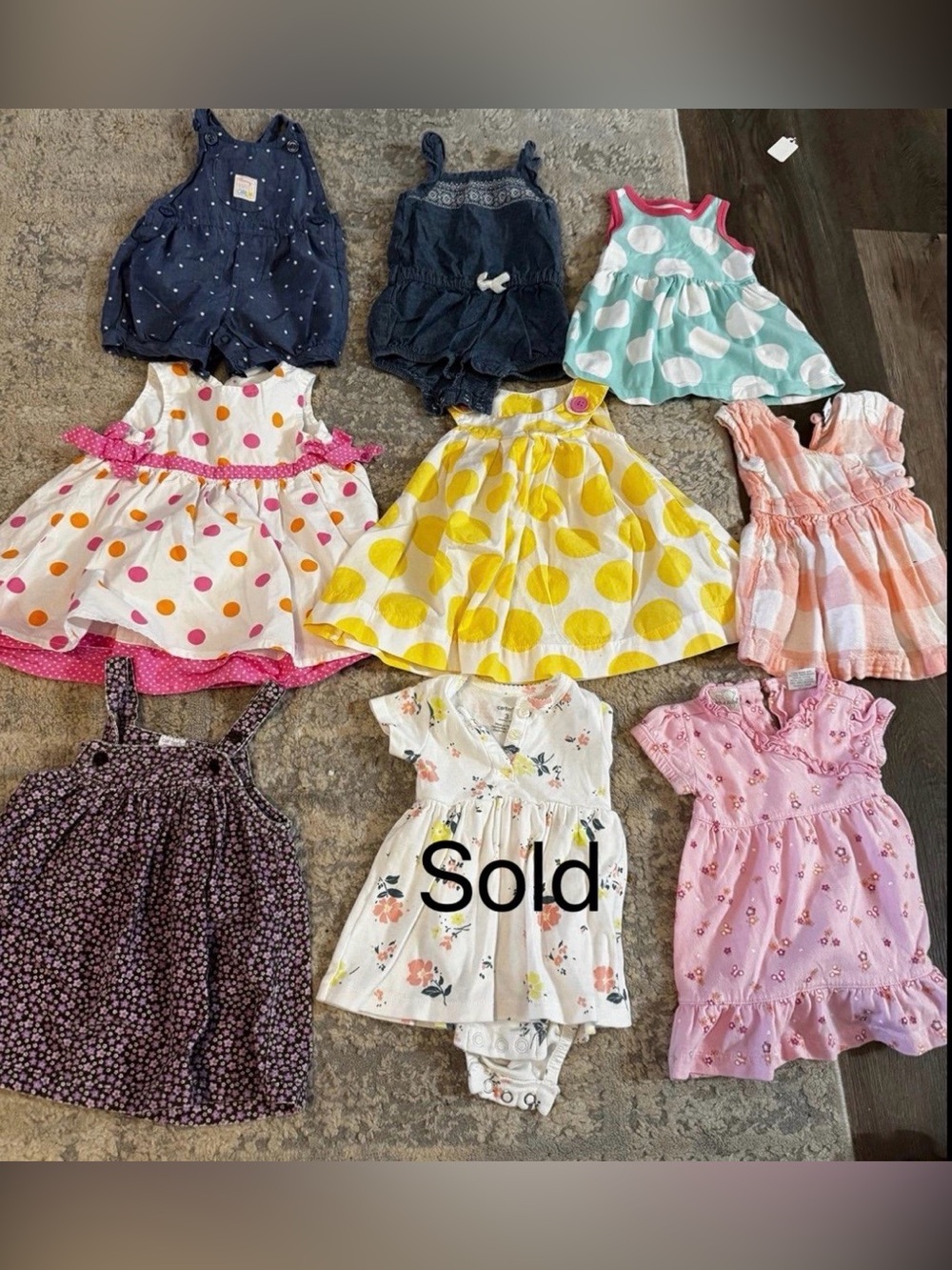 Baby Girls Mixed Dress Bundle - Polka Dot & Floral Dresses